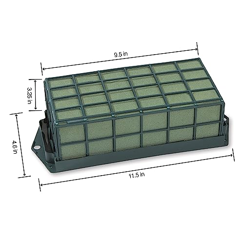 FloraCraft Floral Cage Arranger with Floral WetFōM 3.25 Inch x 4.75 Inch x 9.5 Inch Green - size: 9.5 x 4.75 x 3.25"