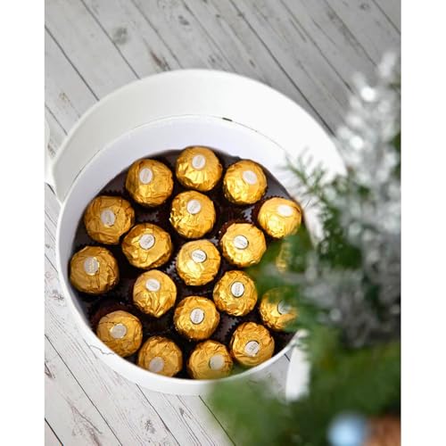 UNIKPACKAGING Premium Quality Round Flower/Gift Box 2 TIER w Lid, Size 7.8 dia x 7 inch for Luxury Arrangements (White) - color: White