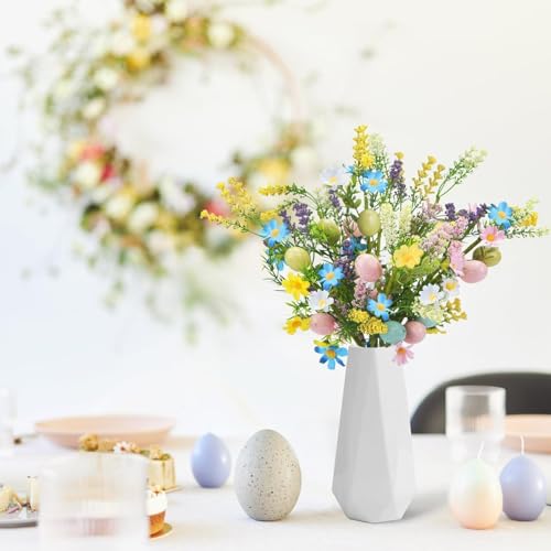 Easter Flower Decor 8Pack Easter Egg Picks Artificial Spring Floral Picks Decorations for Flower Arrangements Centerpiece Vase Fillers Home Window Sill Table Decor
