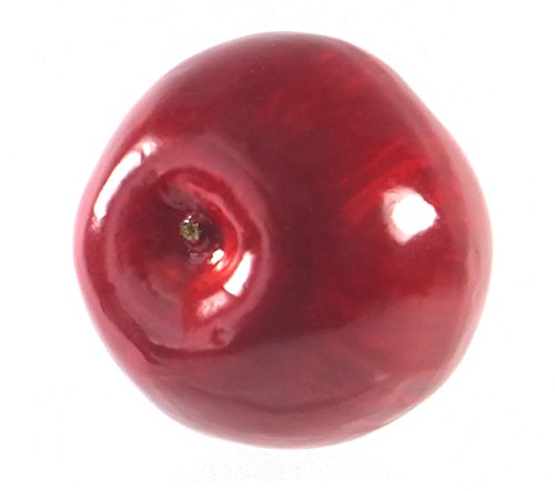 Vasefill 6-Pack Artificial Red Apple Round Plastic Apples Fruit Six Pieces Fake Fuji Jonathan Manzana - color: Apple (Fuji Red)