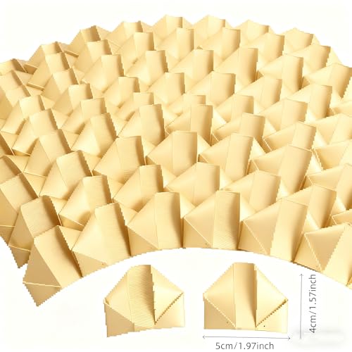 100 Pcs Premade Satin Ribbon Rose Petals Half-Finished Crafting DIY Eternal Flowers Bouquets (Golden Champagne) - color: Golden Champagne