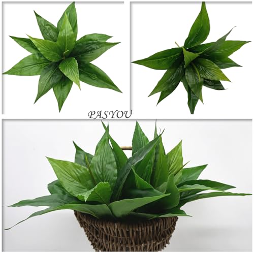 Artificial Agave Fake Plant, Faux Shrubs Bushes Plants for Indoor Outdoor Bedroom Garden Greenery UV Resistant Leaves Home Decor Wedding Party Office Planter Filler DIY Decoration Green 4 Pack - color: Agave Grass/ Green / 4 Pack