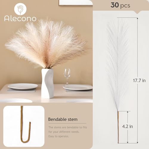 Alecono 𝟯𝟬𝙋𝙘𝙨 Pampas Grass, 17" Artificial Pampas Grass Stems for Boho Home Wedding and Party Decoration(Lvory, Beige, Sand) - color: Lvory, Beige, Sand, size: 30pcs