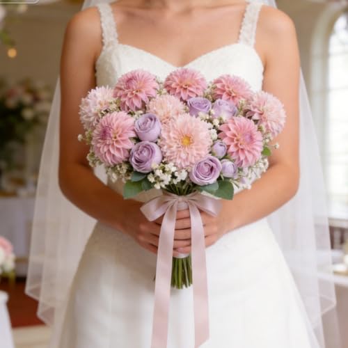16 Bundles Artificial Flowers Peonies, Lavender and Pink Silk Faux Peony Floral Arrangements Fake Peonies Bundles for DIY Bouquet for Vase Centerpiece Home Wedding Party Centerpiece - color: Lavender & Pink