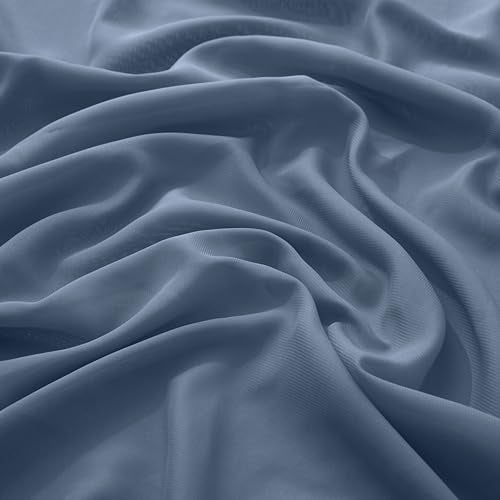VACVELT Wedding Arch Draping Fabric Dusty Blue Chiffon, 2 Panels Sheer Drapes 30 Inch x 20ft Chiffon Backdrop Curtain Wedding Decor, Outdoor Sheer Drapery for Ceremony Party Ceiling - color: Dusty Blue, size: 2 Panels
