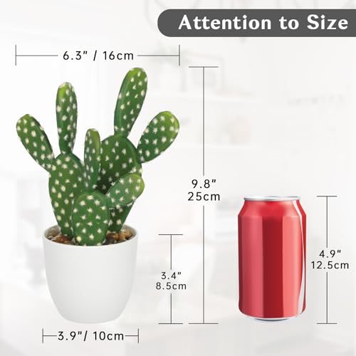 Artificial Cactus Plants 9.8 inch Small Faux Cactus Plants Indoor Fake Desert Cacti Succulents Plants Artificial Plant Indoor with Pot Cactus Decorations for Home Decor Office Desk Tabletop Shelf - size: SUP_210