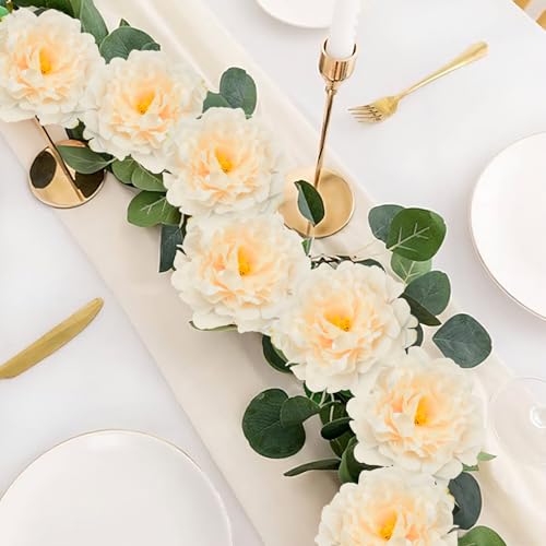 20 Pcs Artificial Flower Peonies, 5" Silk Fake Peonies with 6" Stems No Leaf, Faux Peonies Flowers for Decoration Wedding Home Party Centerpiece Decor Floral Art (Nude) - color: Nude