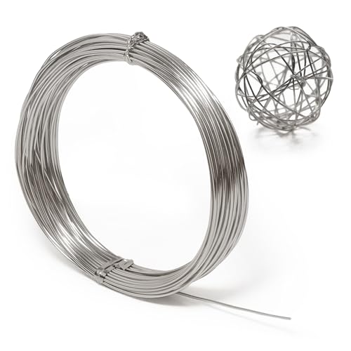 Aluminum Craft Wire, 33 Feet Bendable for Jewelry Making, Sculpting, Floral, Wreath, Crafting, Wire Wrapping, Beading Wire, Christmas Ornaments (Silver, 18 Gauge) - color: Silver, size: 18 Gauge