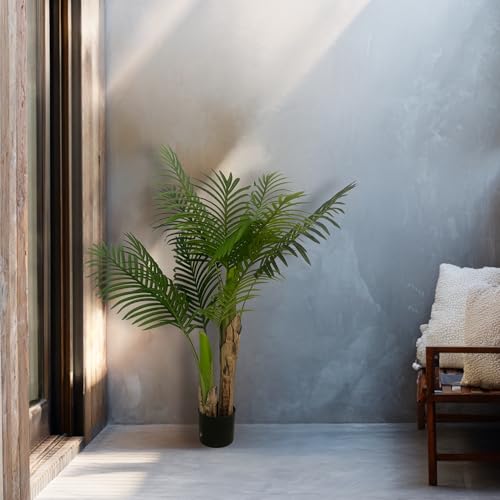 XBrand 4ft Artificial Palm Tree, Realistic Tropical Decorative Indoor Plant - color: Palm Tree - 4ft