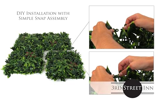 3rd Street Inn Artificial Greenery Wall Panels for Privacy - 4-Pack - color: Jungle Mix