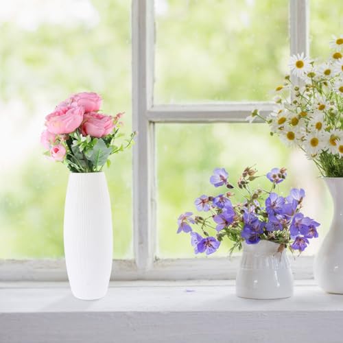 Abaodam Artificial Peony Flowers 4pcs Pink Fabric Simulation Peony Heads DIY Table Centerpiece Plastic Plants for Wedding Party Home Decoration