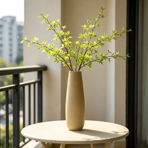 Hosley 16 in High Brown Metal Vase, Ideal for Dried Flowers Gift for Floral Arrangements Wedding Home Spa Votive Candle Gardens - color: Brown 1