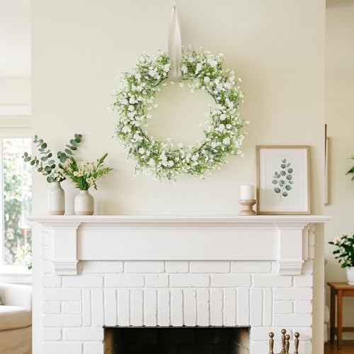 N&T NIETING 12Pcs Babys Breath Artificial Flowers,Real Touch Fake White Flowers Faux Flowers Bouquets for Vase Home Office Wedding Spring Winter Indoor Outdoor Centerpiece Table Decorations - color: White, size: 12PCS