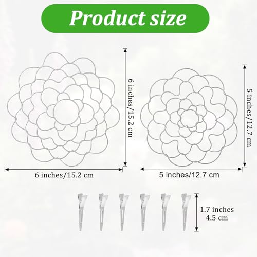 Xinjoduz 2PCS Blossom Grid Reusable Stainless Steel Flower Arrangement Holder Used for Easy Vase Floral Arranging Art(5in, 6in)
