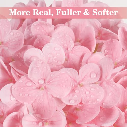 Artflower 4Pcs Real Touch Hydrangea Artificial Flowers, 22.5'' White & Pink Full Latex Faux Hydrangea Flowers for Home Floral Arrangements Wedding Bouquets Kitchen Table Centerpiece Decorations - color: White & Pink, size: 4 Pcs