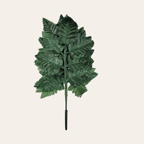 Bagged Set of 6 Silk Leather Fern Bundles - Each Bundle Contains 12 Individual Stems- Total of 72 Greenery Stems