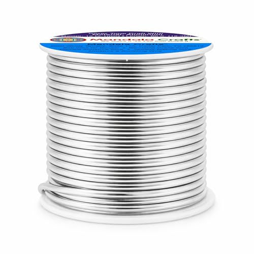 Mandala Crafts 12 Gauge Anodized Aluminum Craft Wire for Jewelry Making - 60 FT Colored Flexible Silver Tone Wire - Bendable for Bonsai Armature Crafting Sculpting - color: Silver, size: 12 Gauge