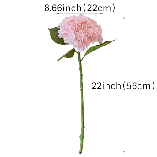 DUYONE 22" Real Soft Touch Hydrangea Artificial Flowers Realistic,Large Long Stem Fake Flowers Full Latex Faux,Wedding Bouquet,Party Home Decor,Garden Office Room Table Centerpieces White 2 Pink 2 - color: 2 Pink & 2 White, size: 4Pcs