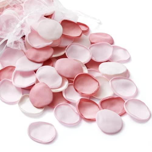 Serwalin 300Pcs Silk Rose Petals Flower Petals for Weddings Blush Pink Petals Fake Petals for Proposal Aisle Flower Girl Basket Bridal Shower Table Decor (3 Color Mixes) - color: Blush Pink, size: 300pcs