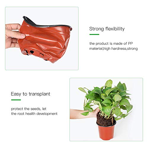 JERIA 100-Pack 6 Inch Plastic Nursery Pots Come with 100 Pcs Labels, Seedling Flower Plant Container and Seed Starting Pots - size: 6 Inch