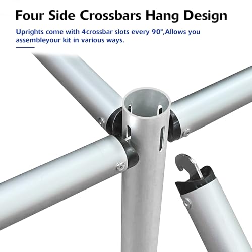 Hecis Double Backdrop Stand Heavy Duty,10x10ft Double Crossbar Pipe and Drape Stand, Adjustable Aluminium Flower Wall Backdrop, Back Drop Stand for Party Event, Trade Shows & Wedding Decor