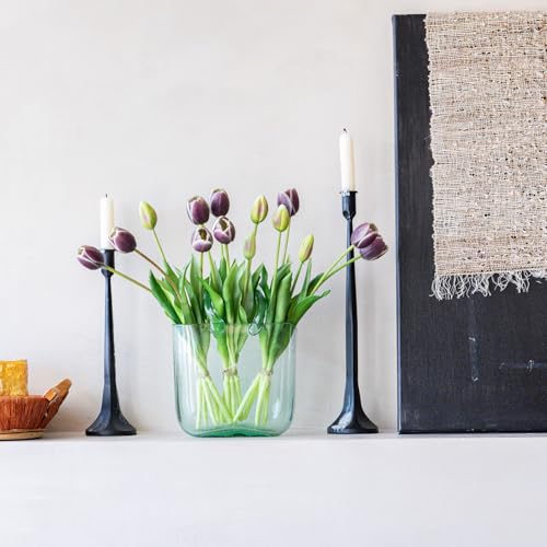 Artificial Tulips Flowers,Soft Touch Latex Bouquet, Fake Tulips,Spring Wedding Home Room Table Centerpiece Decor - color: 15pcs Dark Plum(no Vase)