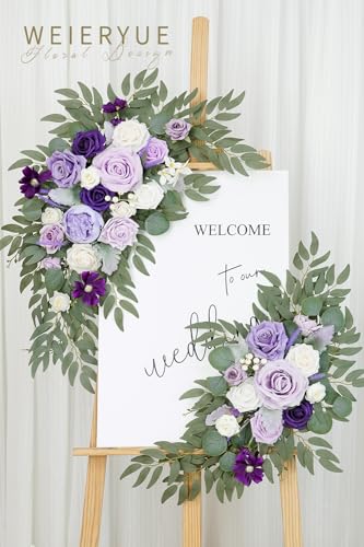 Artificial Wedding Arch Flowers Kit(Pack of 2) for Wedding Arch, Bridal Shower, Ceremony and Reception Backdrop Decoration (Dancing Purple Kelsang Flowers) - color: Dancing Purple Kelsang Flowers