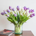 Artificial Tulips Flowers,Latex Bouquet, Fake Tulips,Spring Wedding Home Room Table Centerpiece Decor - color: 40pcs Zsj(no Vase)
