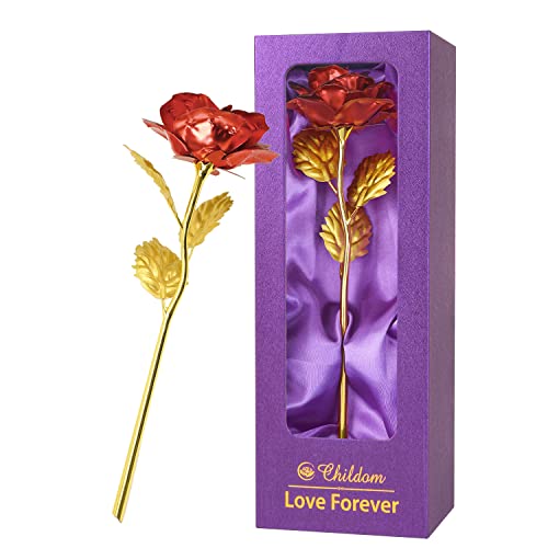 Childom Mothers Day Rose Gifts for Mom,Birthday Gifts for Women,Mothers Day Flowers Gifts for Mom from Daughter Son,Red Artificial Flowers Gift for Her,Wife,Grandma,Christmas,Valentines,Anniversary - color: Red