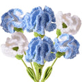 6Pcs Handmade Carnation Crochet Flower Bouquet, Completed Carnations Artificial Flower, Carnation Flower Wedding Bouquet (Blue) - color: Blue