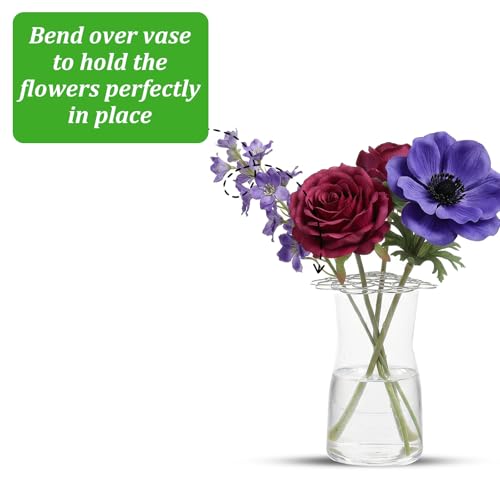 Xinjoduz 2PCS Blossom Grid Reusable Stainless Steel Flower Arrangement Holder Used for Easy Vase Floral Arranging Art(5in, 6in)