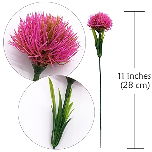 Fake Dandelion Flowers (Pink 10 Pcs) Artificial Plants, Faux Flower Plastic Plant Decor Indoor Outdoor for Outside Outdoor for Home Decoration Wedding Party DIY Filler Décor - color: Dandelions Pink/ 10 Pcs