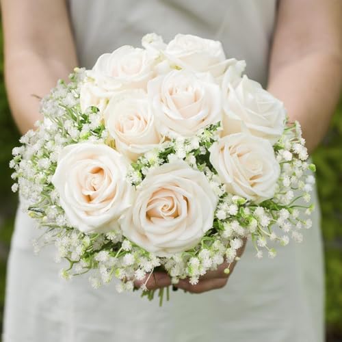 Baby’s Breath Flowers Bulk – White Real Touch Gypsophila Bouquets Faux Baby Breath for Wedding Decor, Centerpieces, DIY Floral Arrangement, Party and Home Decorations (50Pcs) - color: 50pcs