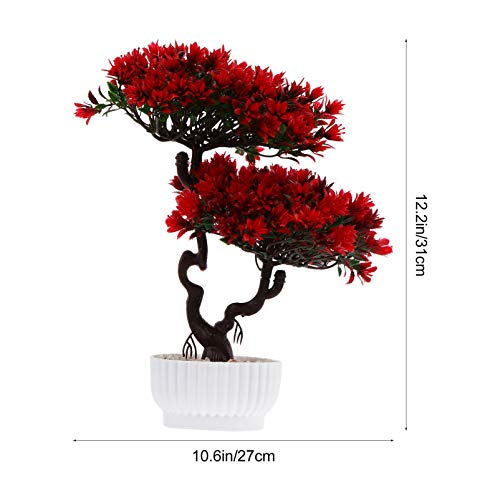 Fake Tree Artificial Bonsai Tree Plastic Fake Bonsai Tree Japanese Faux Potted Plant Simulation Guest-Greeting Pine Ornament Artificial Plant for Home Decor Indoor House Plants Indoors Live
