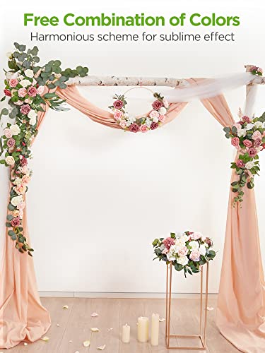 InnoGear Artificial Flowers, 50 Pcs Blush Foam Fake Roses Bulk with Stems for Decoration DIY Wedding Bouquets Centerpieces Bridal Shower Party Christmas Tree - color: Blush