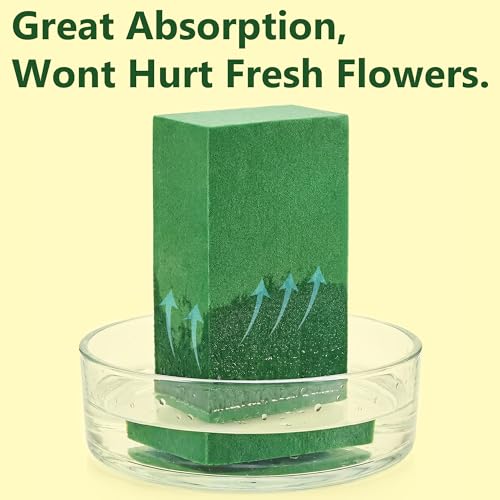 Floral Foam Blocks, Green Plant Foam,Wet & Dry Flower Foam for Fresh and Artificial Flowers,Florist Styrofoam Flower Arrangements Supplies, Decorations for Wedding, Birthdays and Garden (6) - color: 6Pack