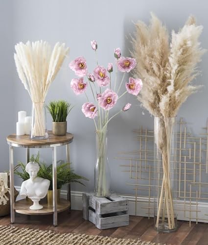 Faux Poppy Flowers,6PCS Purple Poppy Silk Flowers 35.43in Long Stem Artificial Poppies for Tall Vase Wedding Party Home Decor(Light Purple) - color: Light Purple