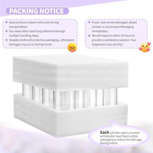 12Pack Glass Cylinder Vases for Centerpieces - 16 Inch Tall Flower Vase for Wedding Decorations, Floating Candle Holder Vase Bulk,Glass Hurricane Candle Holders for Table Shelf, Party, Home Decor - size: 3.35×16inch