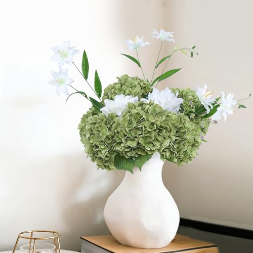Coferset 3pcs Lime Green Lifelike Hydrangea Artificial Flowers 22inch Real Touch Faux Hydrangea Flower Stem for Home Party Wedding Floral Filler Arrangements Ceterpieces Bouquets - color: Lime Green, size: 3pcs