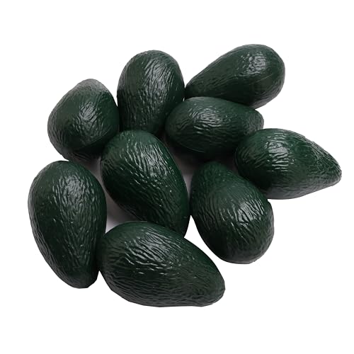9PCS Simulation Avocado Fruit Simulation Plastic Avocado is Suitable for Food Trade Show, Fruit Shop, Bakery, Christmas Thanksgiving Table Decoration, Photo Props - color: False Avocado