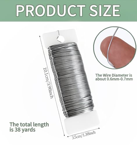 22 Gauge Silver Floral Wire 3 Pack 114 Yards Flexible Paddle Wire for Christmas Wreath Tree,Crafts,Garland and Floral Arrangements (3, Silver, 114 Yards) - color: Silver