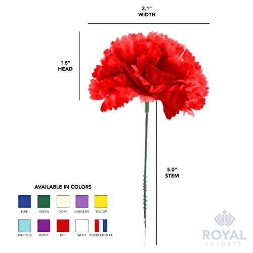 Royal Imports Artificial Carnations, Silk Faux Flowers, for Funeral Arrangements, Wedding Bouquets, Cemetery Wreaths, DIY Crafts - 100 Single 5" Stems - Lite Pink - color: Light Pink