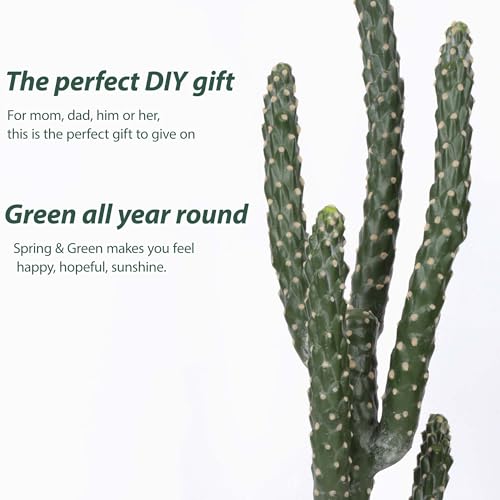 46Inch Artificial Cactus Faux Cacti Fake Cactus Saguaro Potted Plants for Indoor Outdoor Home Offices Store Decoration