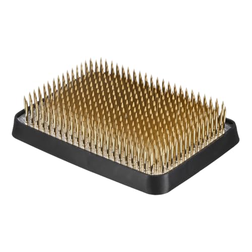 M METERXITY Flower Frog 3.78" x 2.76" Rectangle Copper Floral Arranger Pins Ikebana Holder W Rubber Base for Flower Arrangements/Craft Plant/Home Decor, Floral Kenzan Fixed Tool [1.1cm Pins] - size: 3.78" x 2.76"