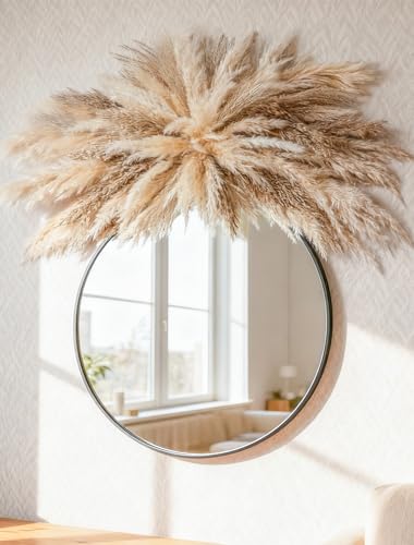 Pampas Grass Wall Decor -Boho Dried Flowers Hanging Decor Kits, 20~30inch Adjustable,Requires Assembly-Easy Install,Apply to Home Decor ,Shop,Living Room, Bedroom, Wedding Arch, Farmhouse & Apartment