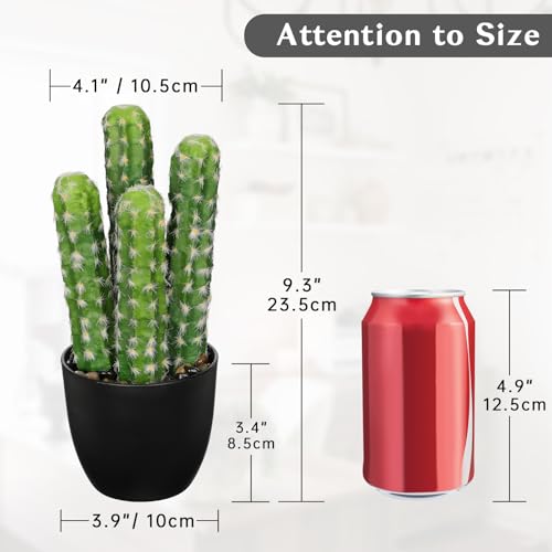 Artificial Cactus Plants 9.3 inch Small Faux Cactus Plants Indoor Fake Desert Cacti Succulents Plants Artificial Plant Indoor with Pot Cactus Decorations for Home Decor Office Desk Tabletop Shelf - size: SUP_170