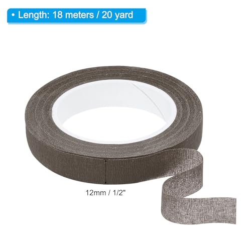 PATIKIL Floral Tape 1/2" x 20 Yard / 12mm x 20m, 3 Pack Flower Wrap Adhesive Tape for Bouquet Stem Wrapping, Brown - color: Brown
