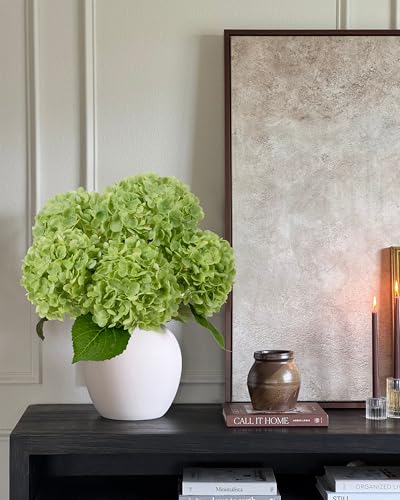 DuHouse 4Pcs Large Hydrangea Artificial Flowers,20 inch Latex Real Touch Hydrangeas Lifelike Hydrangea Flower for Home Wedding Bouquets Centerpieces Party Living Room Decoration(Green) - color: Green, size: 4pcs