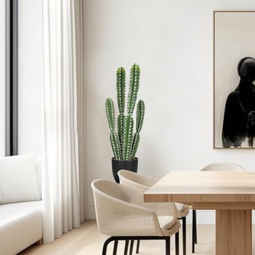 DILATATA Tall Fake Cactus Plant 27.5 inch Large Artificial Cactus Tree 'Candelabra Cactus' Faux Cactus Desert Plants Big Fake Cacti for Home Garden Office Decor - color: Pilosocereus Robinii
