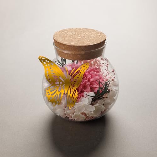 NATROSES Christmas Birthday Gifts for Women - Handmade Preserved Flowers Wish Bottle for Valentine's Day, Mother's Day, Anniversary, Home Decor (Pink) - color: Pink